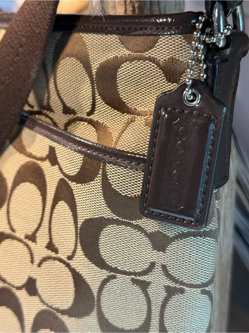 Coach Signature Stripe Crossbody Messenger Bag EUC - Picture 6 of 13